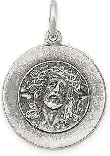 Colar de prata esterlina 925 Ecce Homo com pingente de medalha religiosa Jesus joias finas para mulheres presentes para ela, Prata esterlina