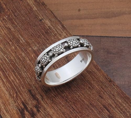 Miniatura 17 de Boho Spinner Ring, Mothers Day Gift, Silver 925 Women Ring, Sterling Silver 925 Ring, Fidget Spinner Ring,Women Silver Anxiety Ring