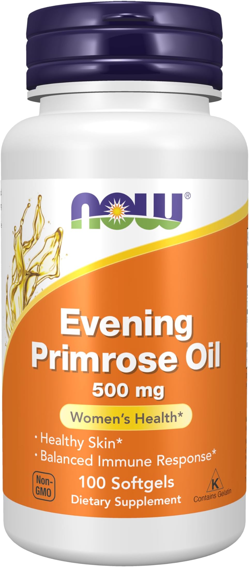 Supplements, Evening Primrose Oil 500 mg with Naturally Occurring GLA (Gamma-Linolenic Acid), 100 Softgels