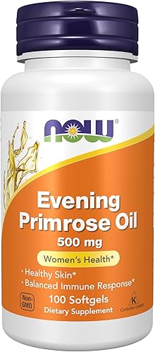 NOW Foods Suplementos, Aceite de Onagra 500 mg con GLA de origen natural (ácido gamma-linolénico), 100 cápsulas blandas