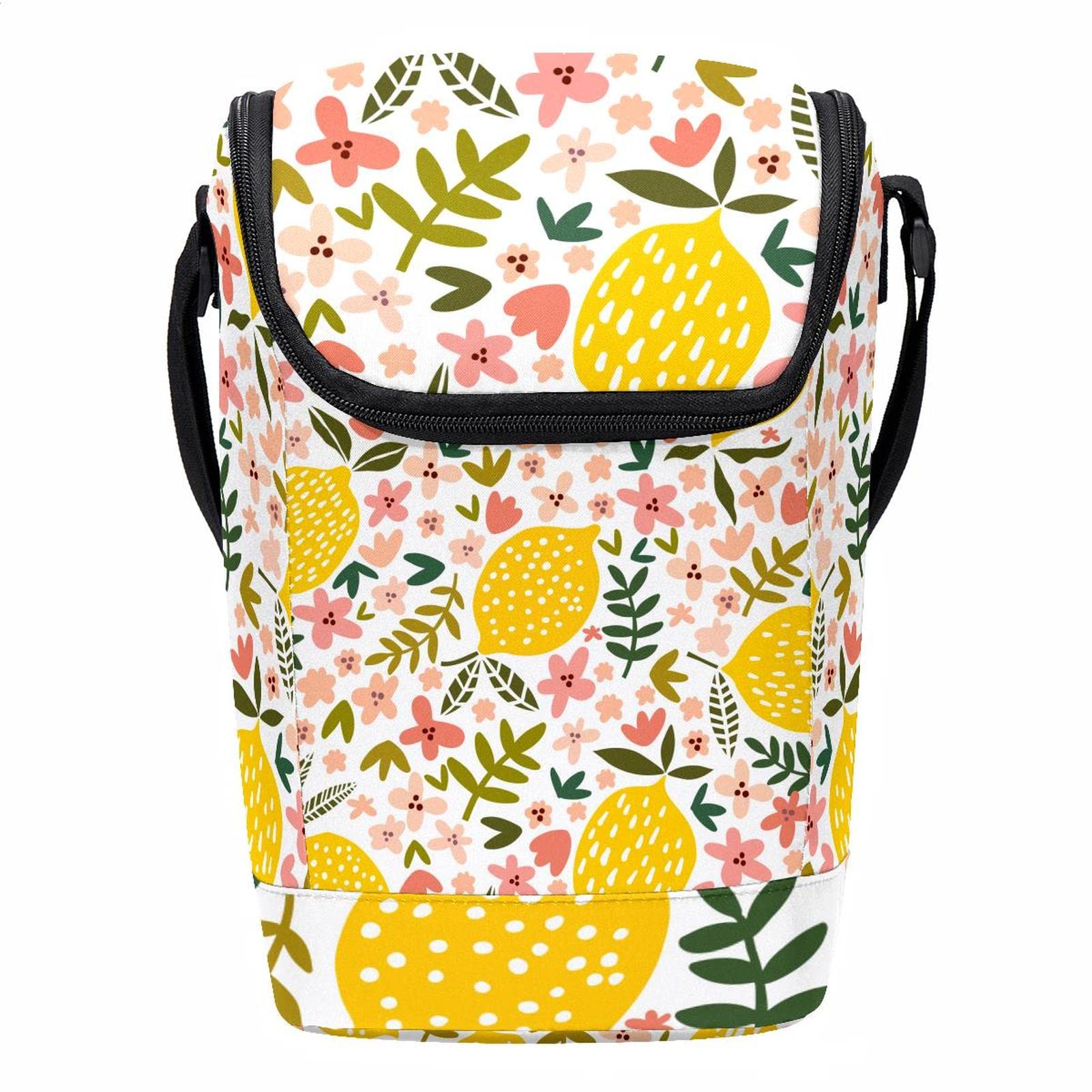 Bolsa de almuerzo térmica para picnic y oficina con estampado floral