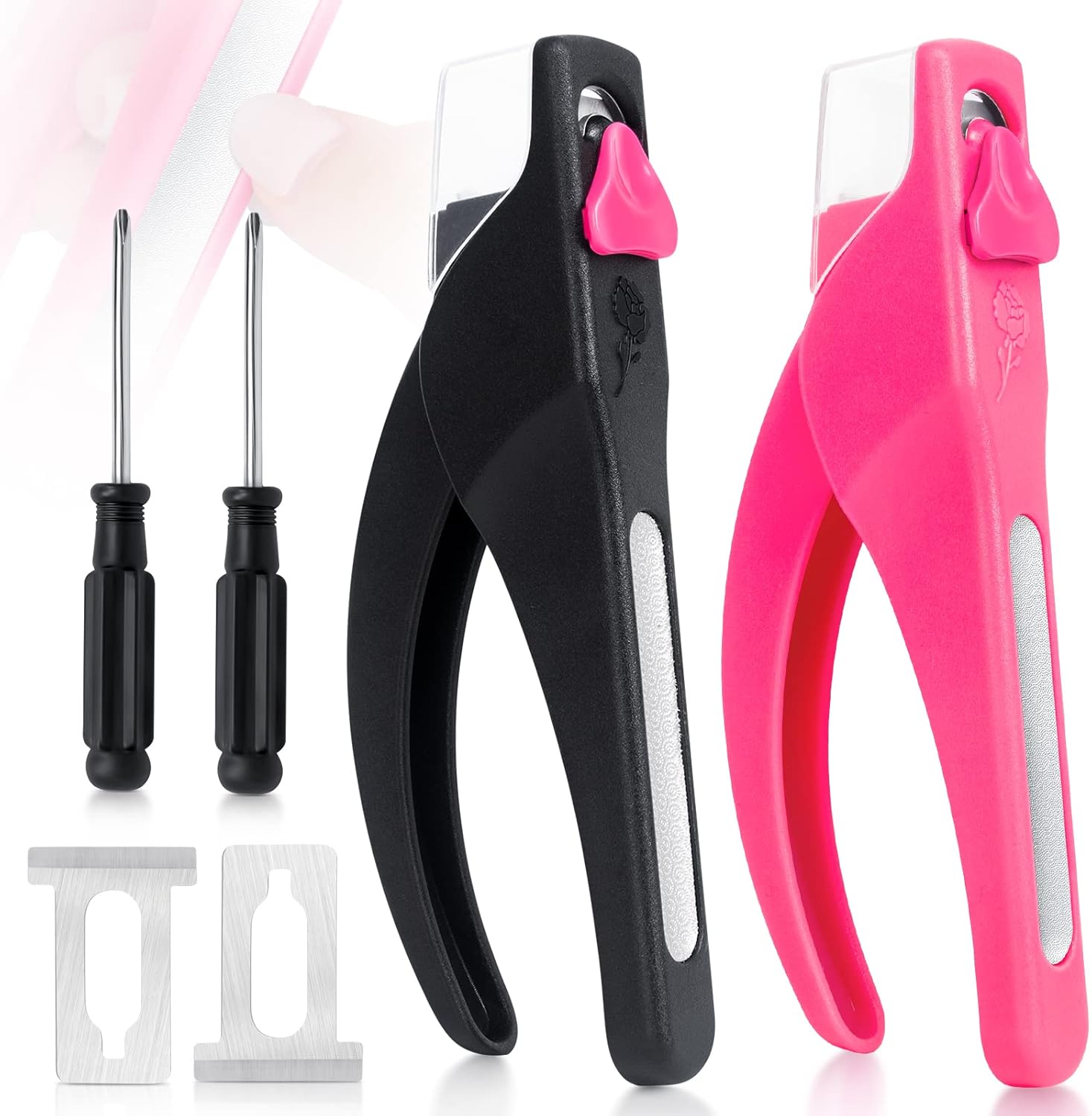 2 Pack Acrylic Nail Clippers, Funfe Adjustable Nail