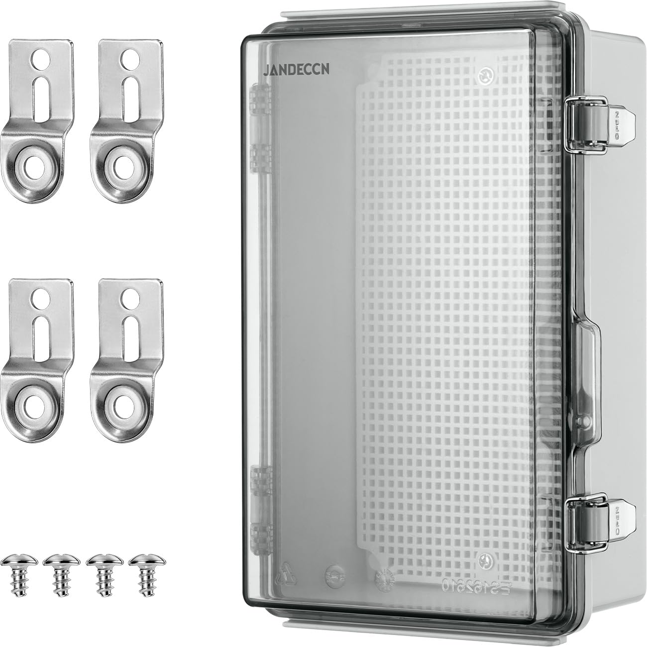 Waterproof Electrical Junction Box, Hinged Cover, IP67 Weatherproof ABS Plastic Enclosure with Mounting Plate, Wall Brackets (10.2"*6.3"*3.9", Clear)