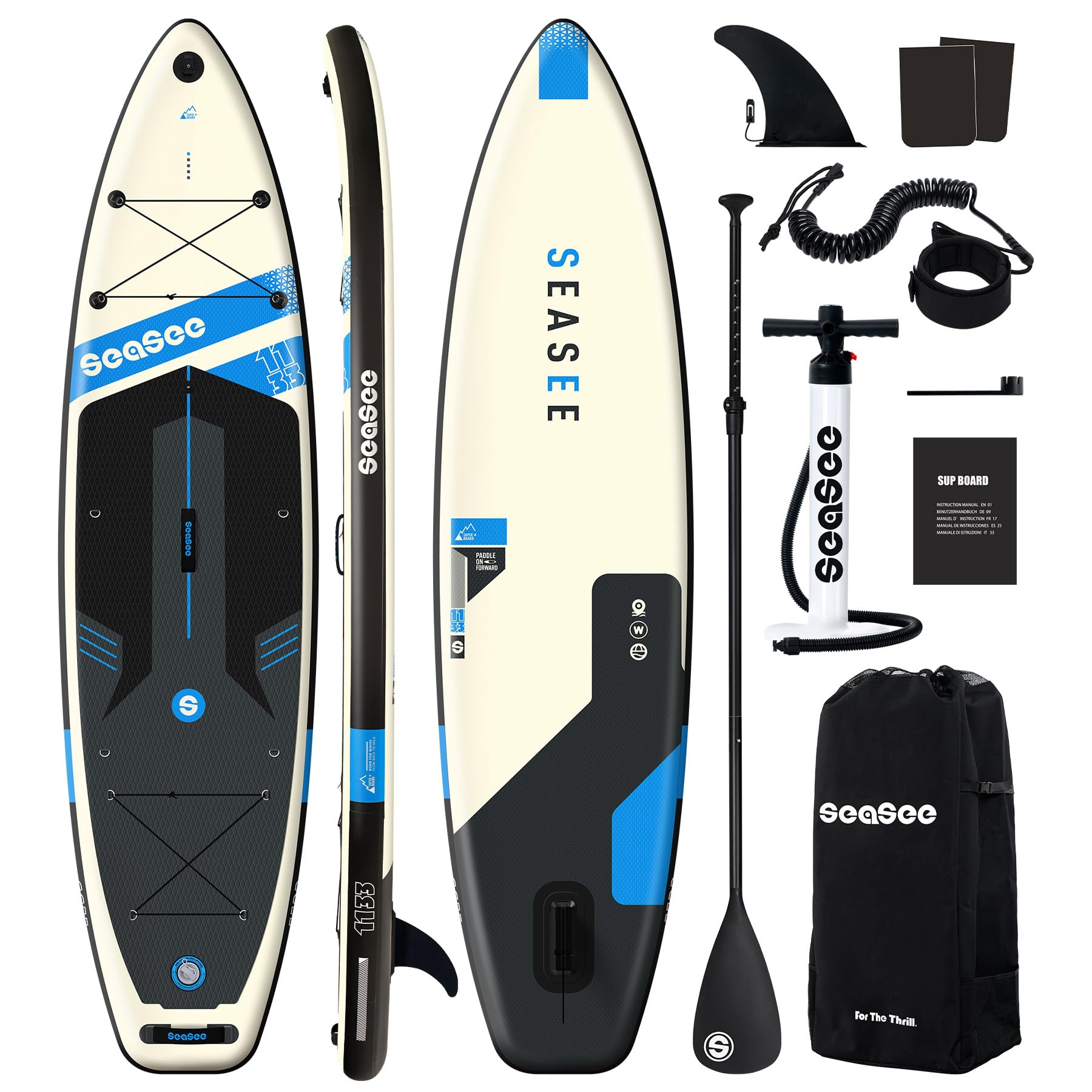 SUP スタンドアップパドルボード サーフボード Amazon | Seaseesup 11フィート 空気注入式 スタンドアップパドル
