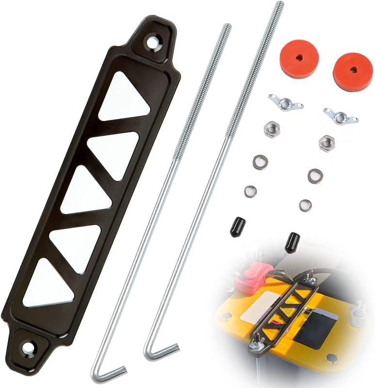 Suporte de fixação para bateria Young Dance em alumínio preto com parafusos J de 25,4 cm – Kit