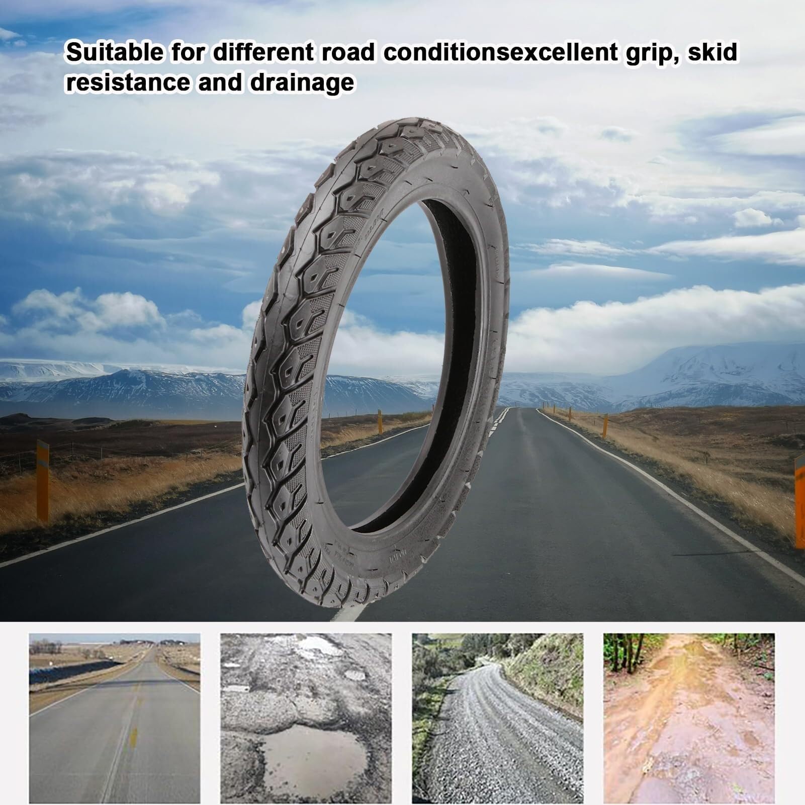 14x2.125/57-254 Opona Tubeless do E-Rowerów, Odporna na Przebicia i Pochyloną Zaworą, Wzmacniona Gumy dla E-Rowerów Składanych i E-Scooterów, Nie dla Zwykłych Rowerów