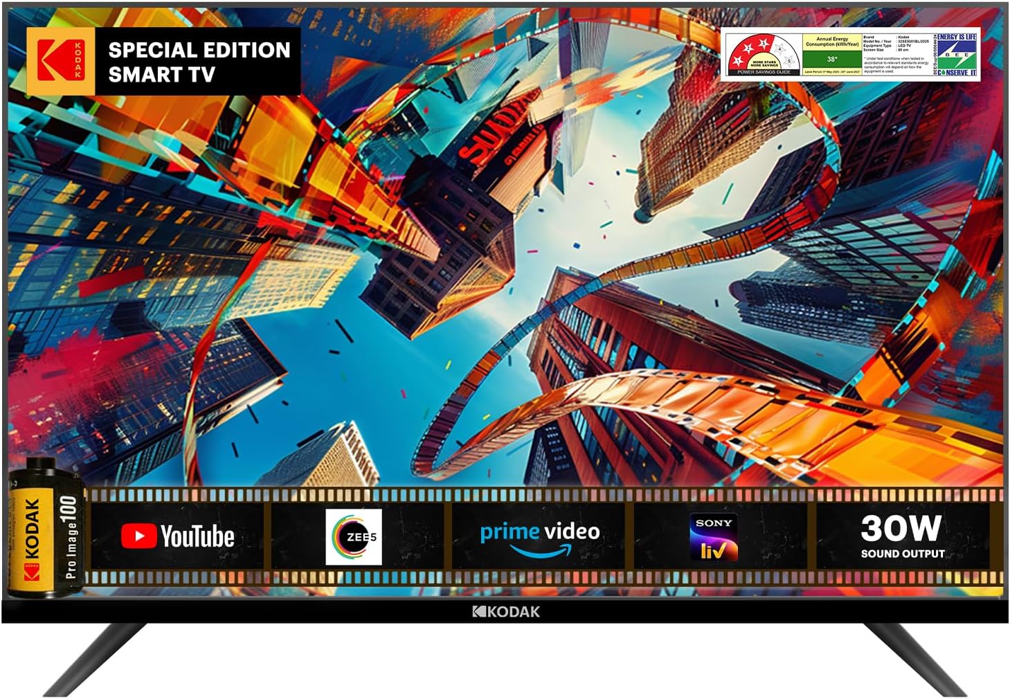 Kodak 80 cm (32 inches) Special Edition Series HD Ready Smart LED TV 32SE5001BL (Black)