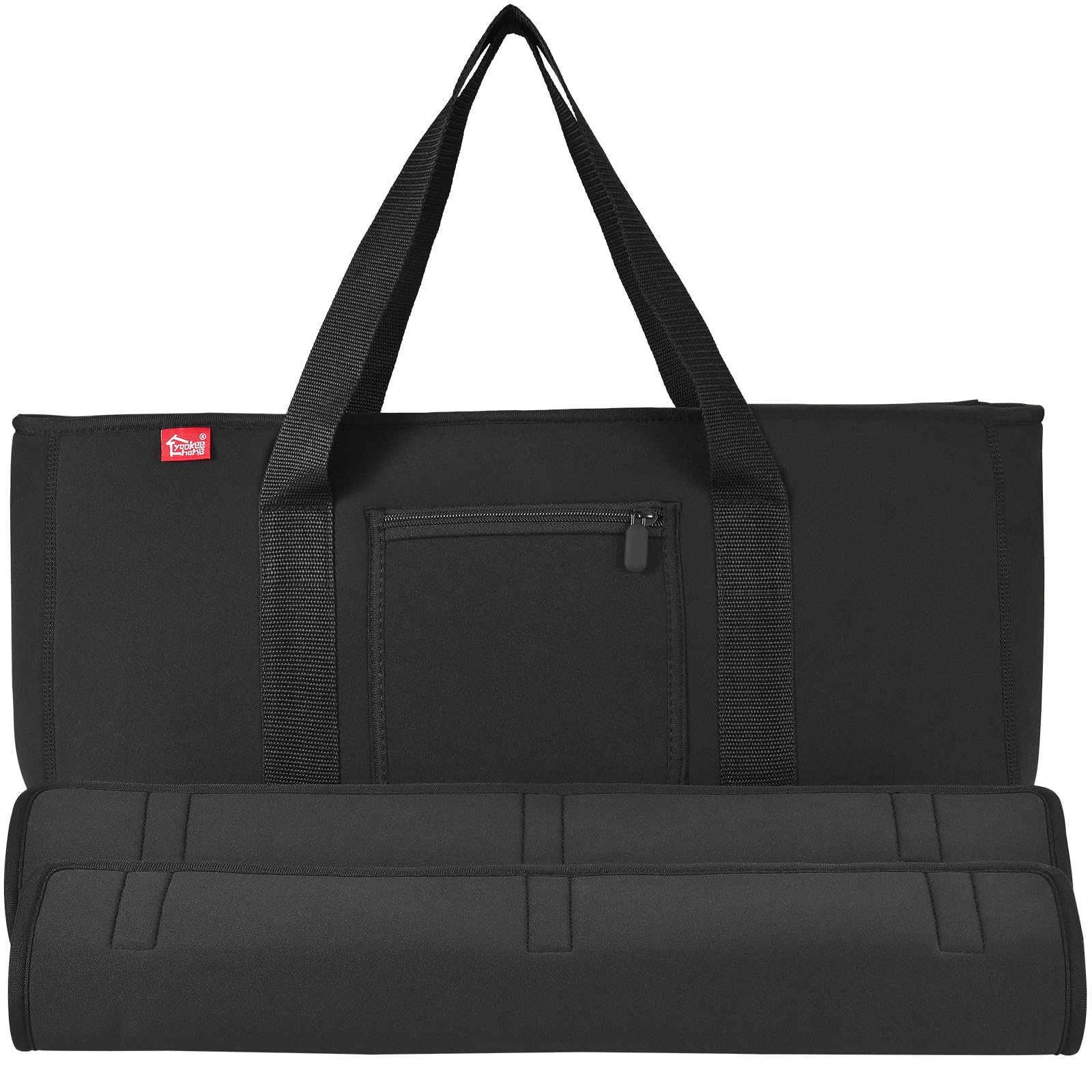 yookee home Mahjong Bag Neoprene Mahjong Tile Bag with Two Wrappers (Case Only), not Include Mahjong Accessories Mahjong Tote Bag for Women or Men Black