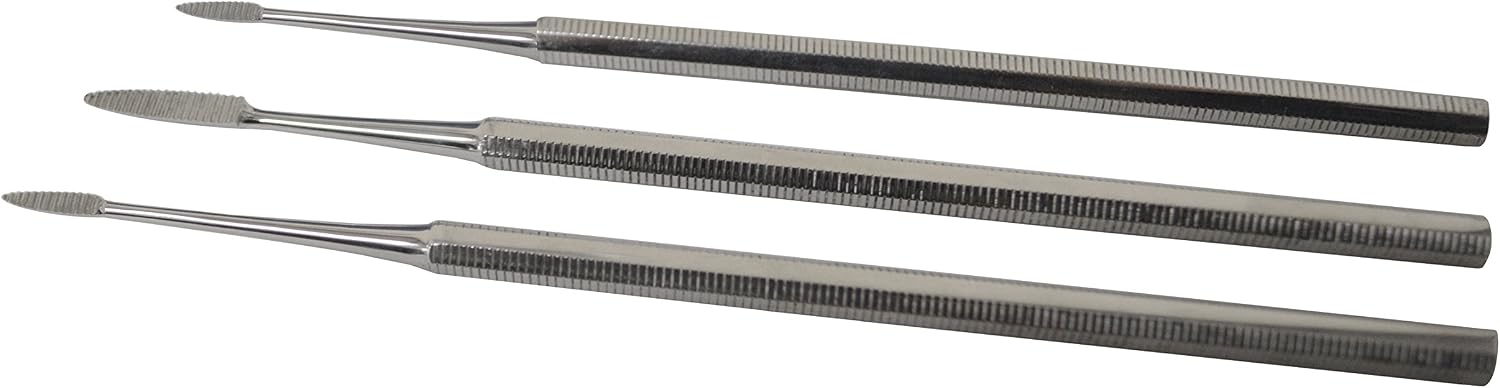 3 Piece Stainless Steel Mini Wax Carving File Set Jewelry Making Tools