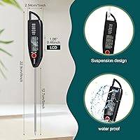 Vista 2 de Termómetro digital de lectura instantánea para carne, 3 unidades, con sonda larga de 9.65 pulgadas, para cocina, alimentos, dulces, impermeable