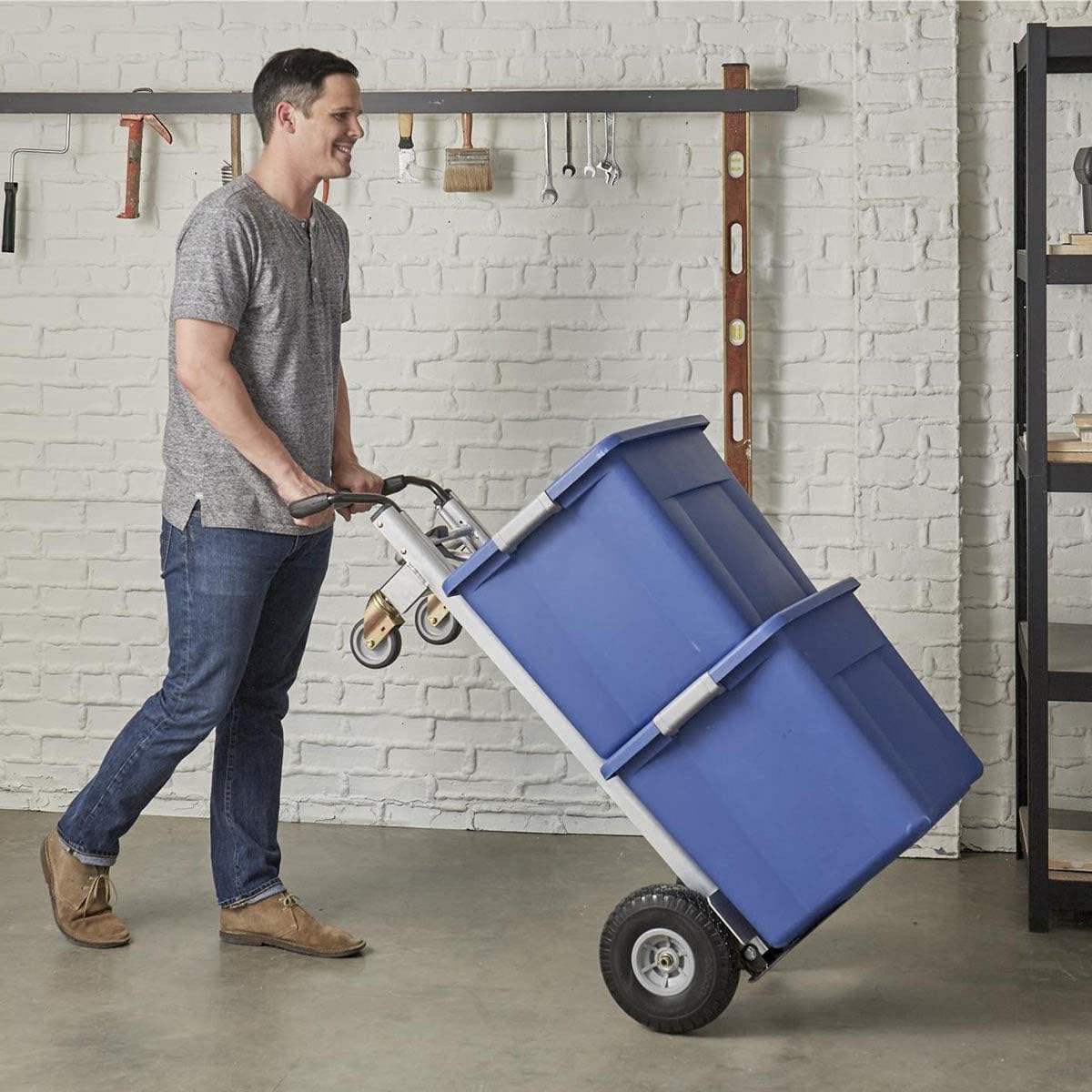 Cosco 3 in 1 Aluminium 992lb / 450kg Capacity Hand Truck with Flat-Free Wheels - - 