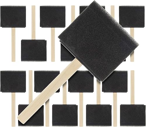 Miniatura 7 de US Art Supply - Juego de brochas de pintura con mango de madera y esponja de espuma de 3.0in (estuche completo de 360 cepillos)  Ligeras, duraderas