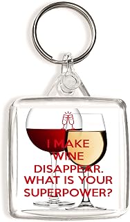 I Make Wine Disappear What's Your Superpower? - Square Keyring