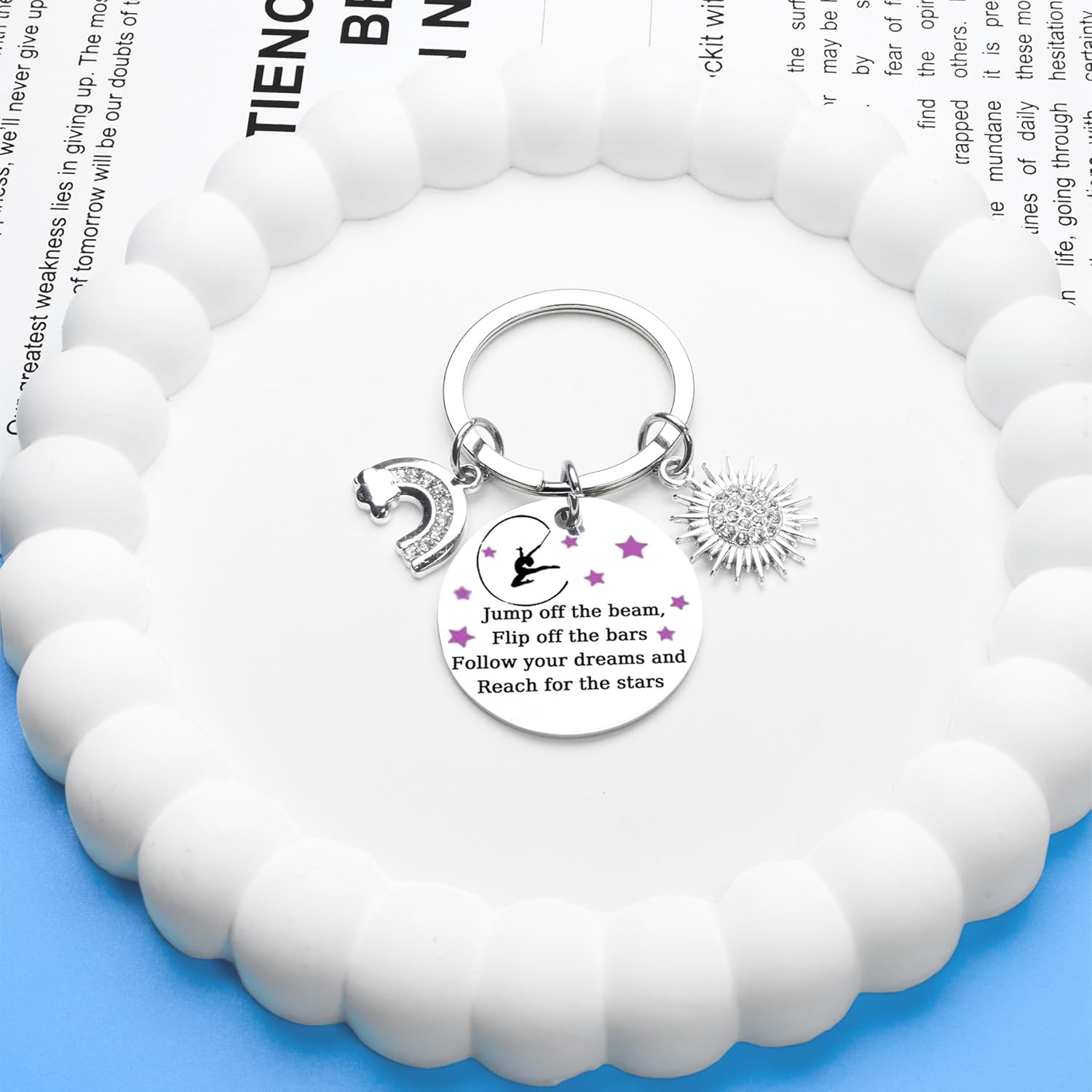 Gymnastics Gifts for Girls 10-12, Gymnastics Team Gifts Keychain, Gymnast Coach Keychain, Gymnastic Birthday Party Decorations, Gymnastic Stuff Accessories for Girls - Image 3