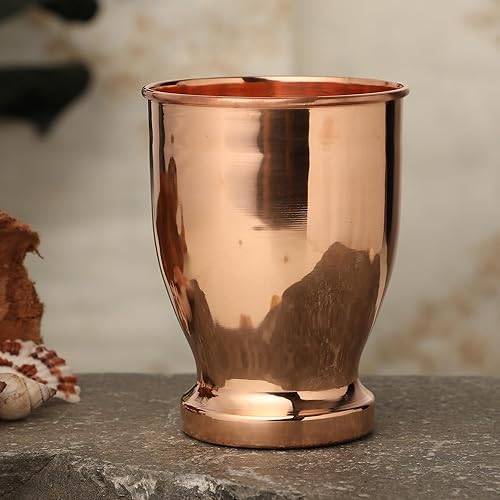 Vista 13 de Vaso de cobre martillado, sin lacado, sin forro y sin recubrimiento, 13.5 fl oz, para beneficios para la salud del ayurveda