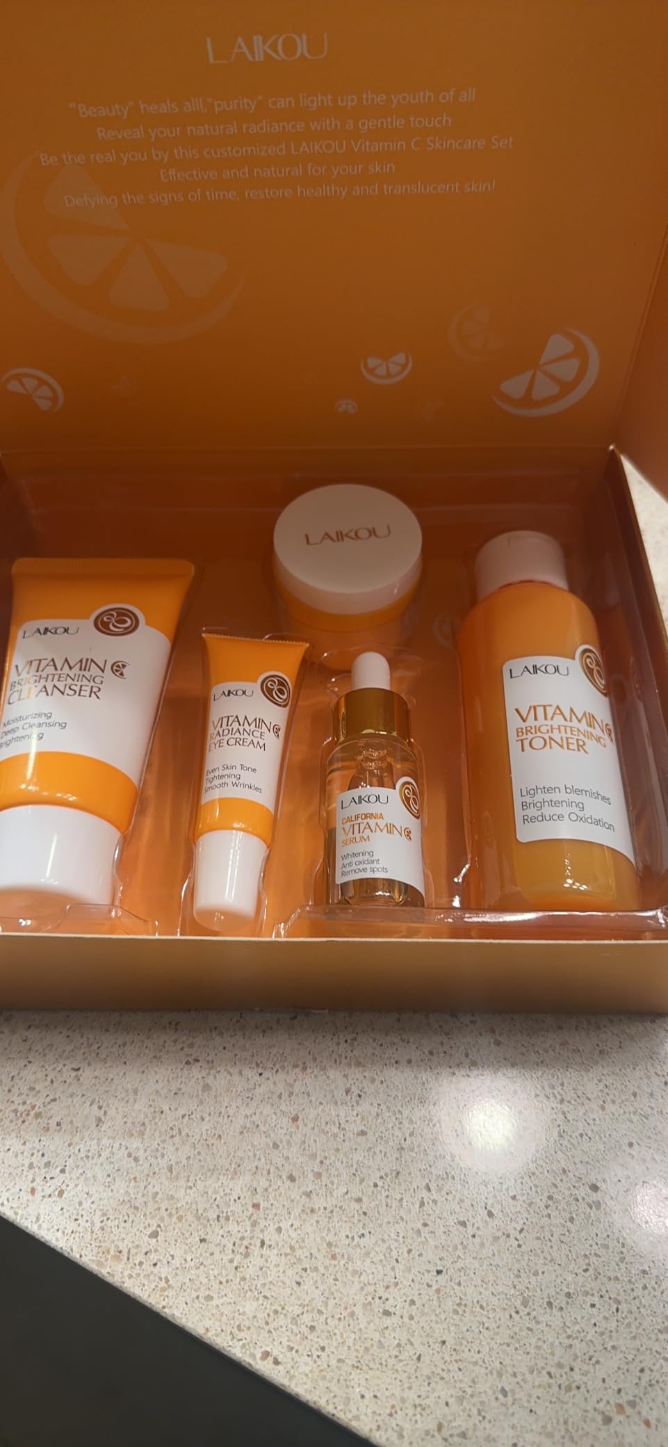 New Irven Skincare Gift Set for Teenage Girls, Vitamin C Skin Care Set - 5 Piece Daily Routine Beauty Skin Care Travel Kit, Gentle Skin Cleaning & Care With Cleanser, Toner, Face Serum, Eye Cream, Cream