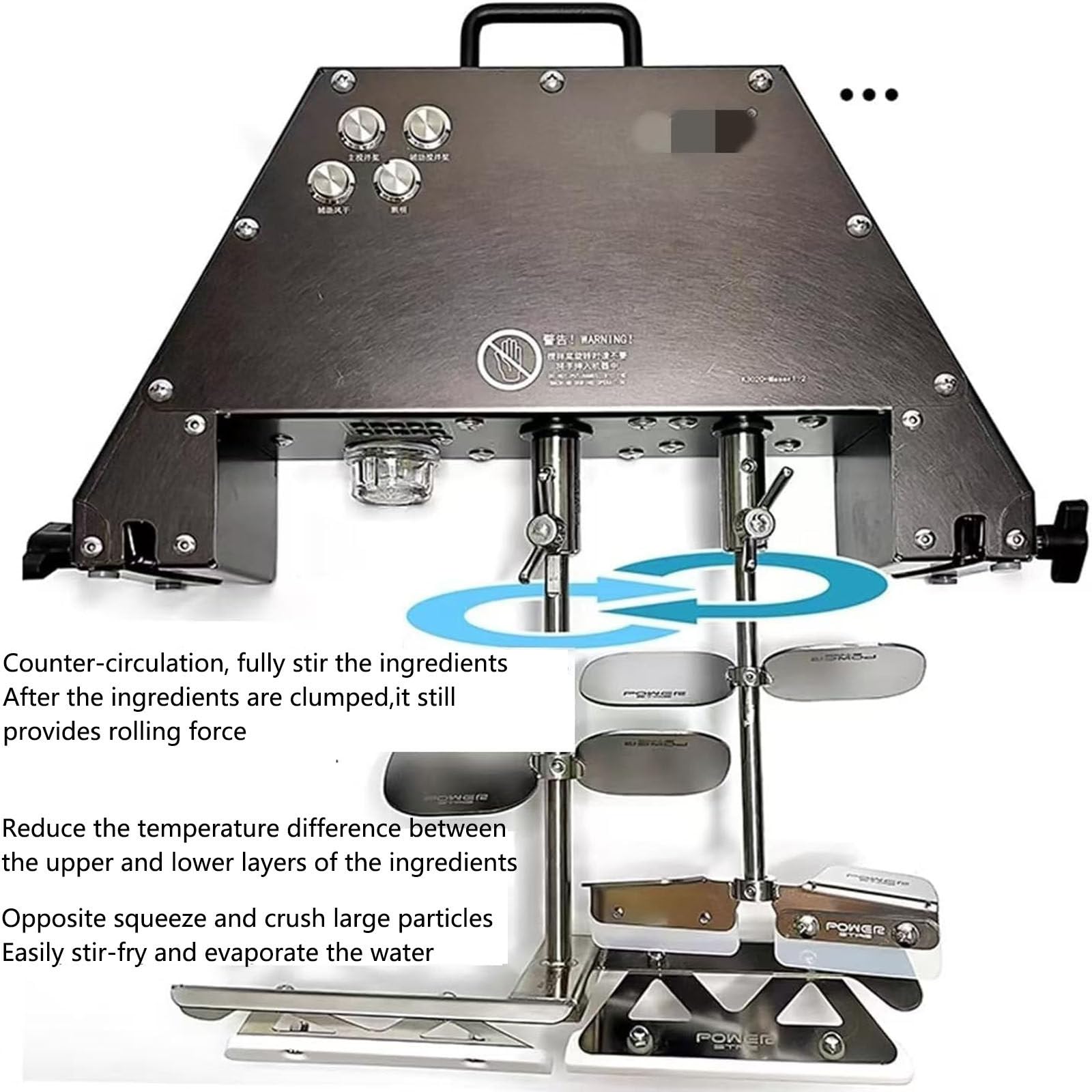 Pentola di Cottura Automatica da 10L con Doppia Paletta di Mescolatura | Acciaio Inox Elettrico Food Mixer, Velocità di Mescolatura Regolabile per Fare Marmellata/Salsa/Ripieno
