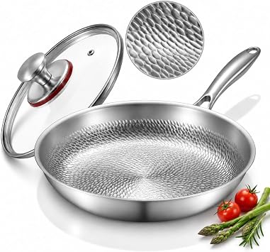 Titanium Pan For Cooking, 12 Pure Titanium Frying Pan With Lid