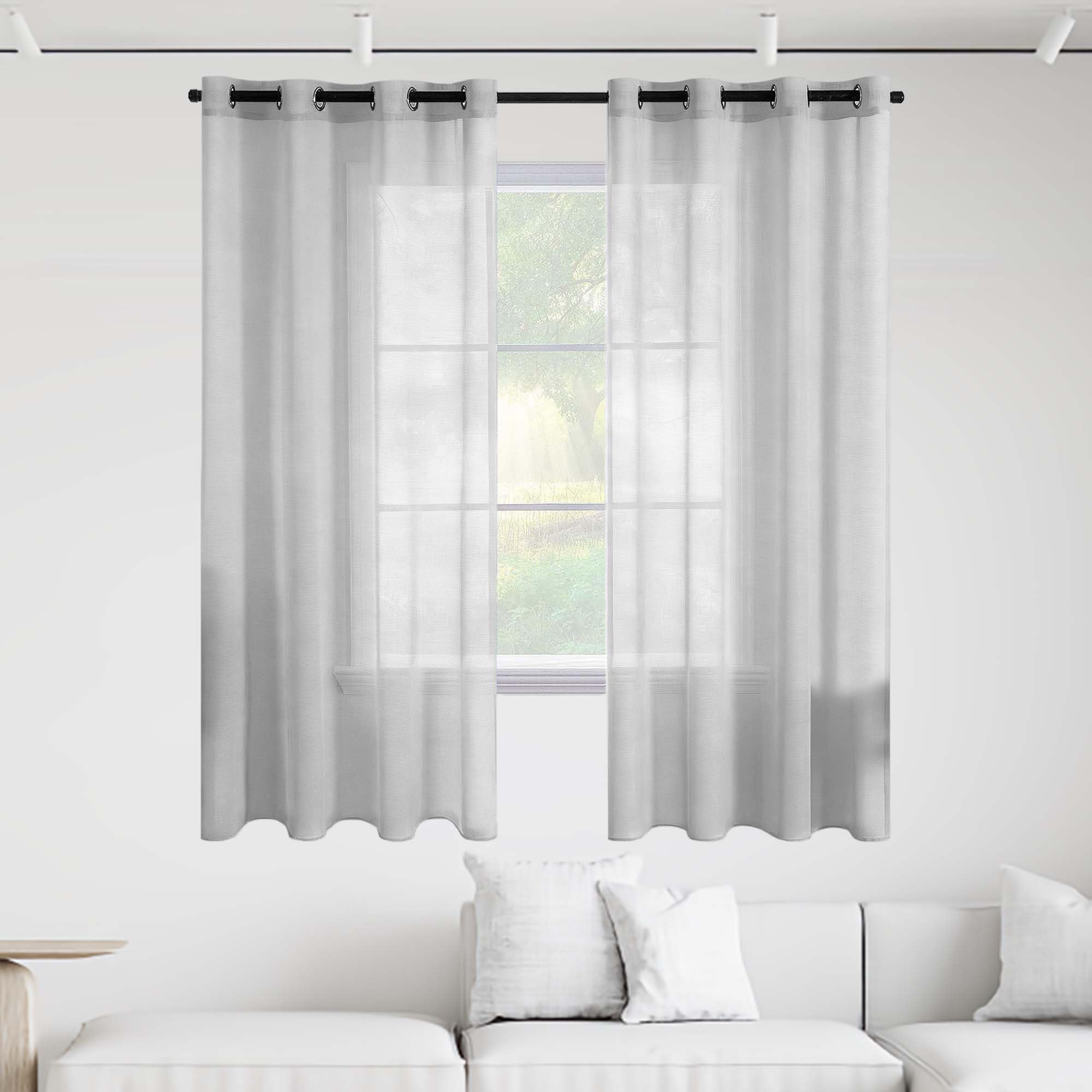 Voilages à oeillets gris clair 300x260 rideaux filtrants chambre et salon