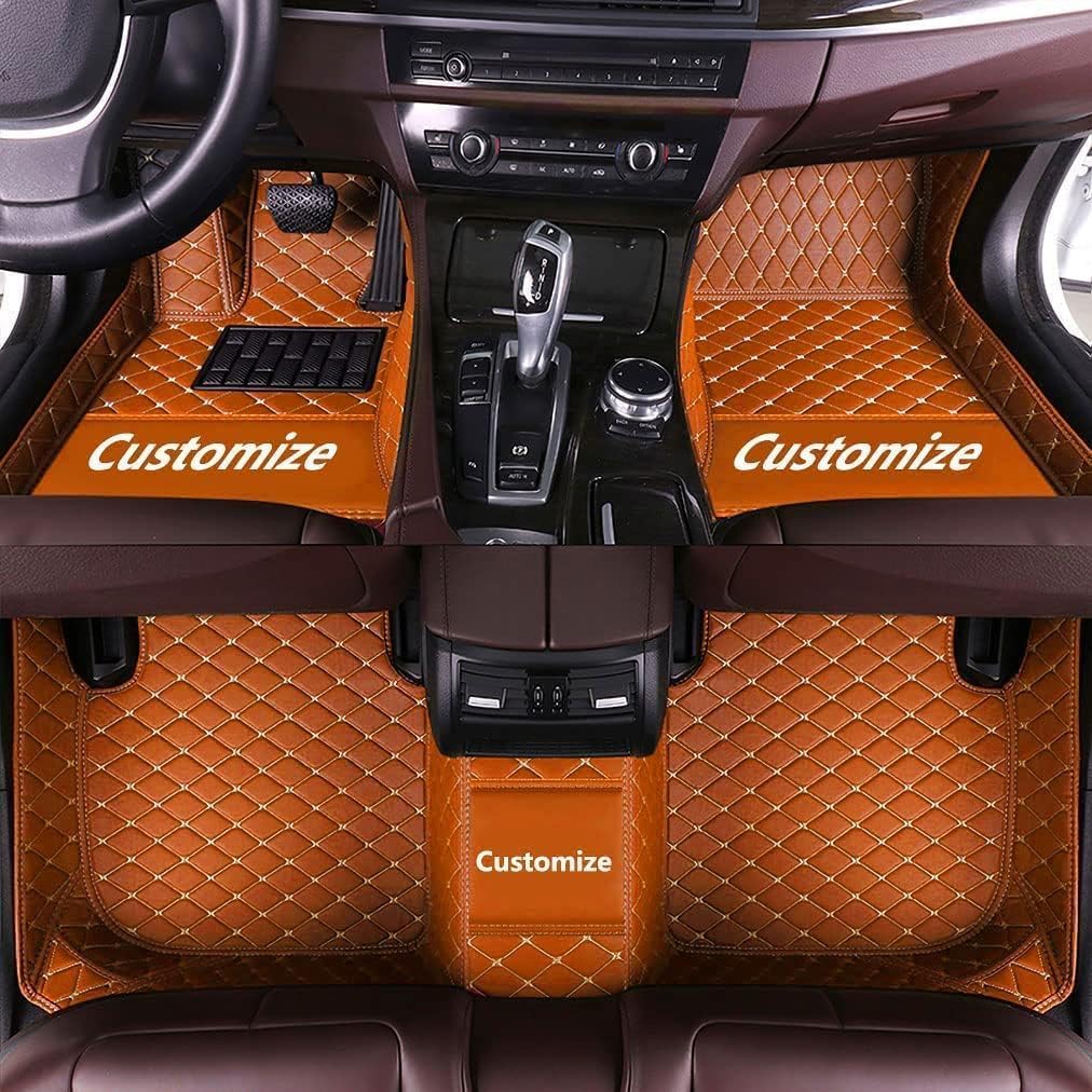 Custom Car Mats - MingyunSM Premium Leather Car Floor Liners Full Coverage for Most Vehicles (Orange)