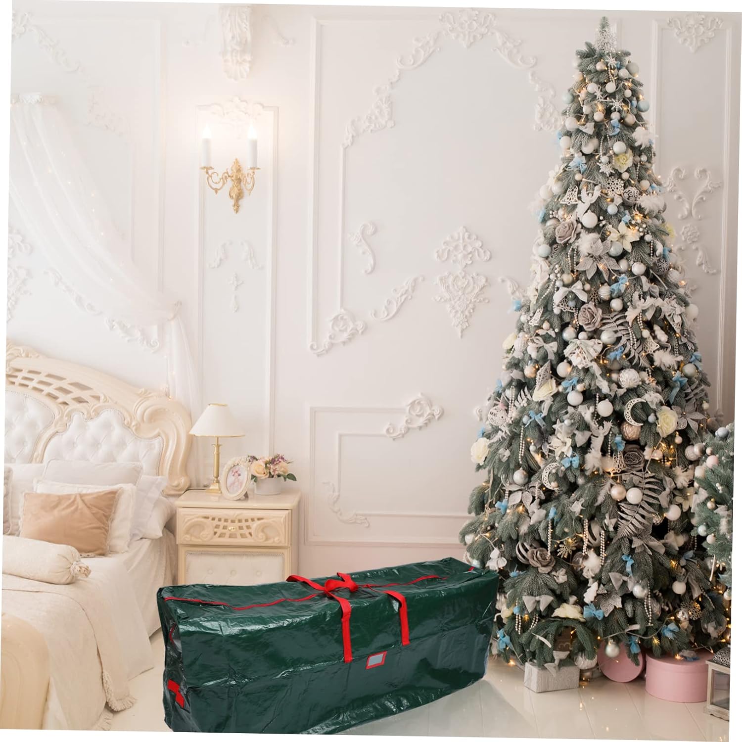 Unomor 2pcs Christmas Tree Storage Bag Capacity Outdoor Organizer for Disassembled Xmas Trees Practical Dust Storage Pouch