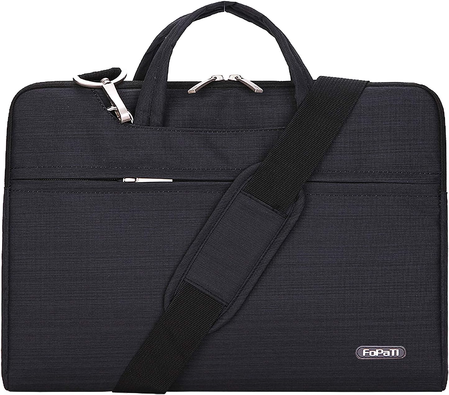 YOUPECK 15 15.6 inch Laptop Case, Laptop Shoulder Bag, Waterproof Notebook Sleeve, Carrying Case With Strap for Macbook HP Stream Samsung Acer Asus Dell Lenovo Chromebook 15, Denim Black