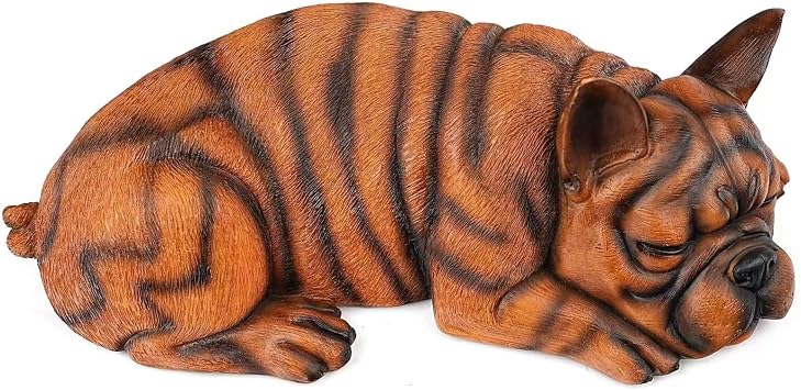 Dog Memorial Gift - Resin Sculpted Pet Urn for Ashes, Sympathy Gift for Loss of Bulldog, Pet Remembrance Keepsake Brindle