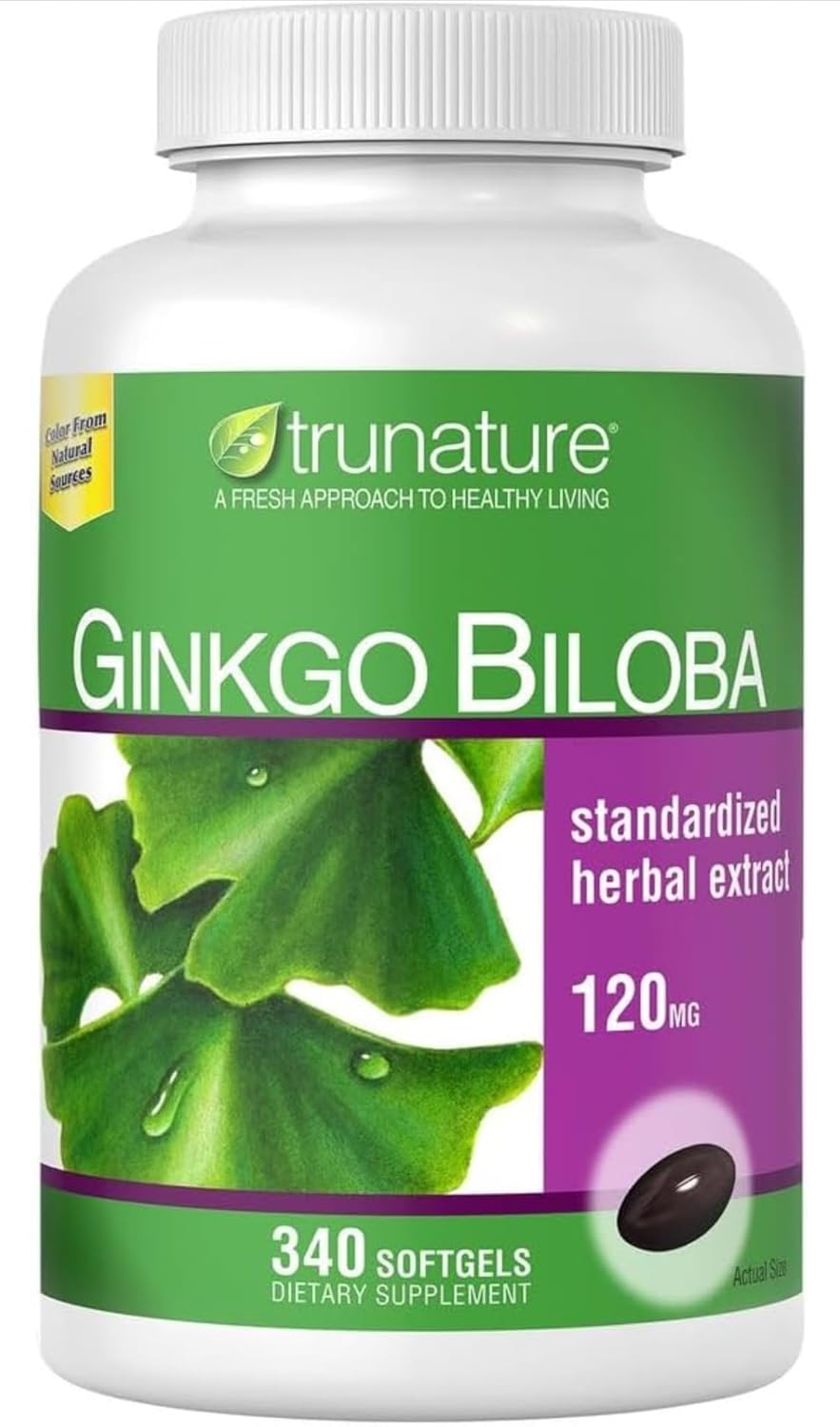 Vitamin Supplement Ginkgo Biloba, 120mg Standardized Herbal Extract, 340 Softgels