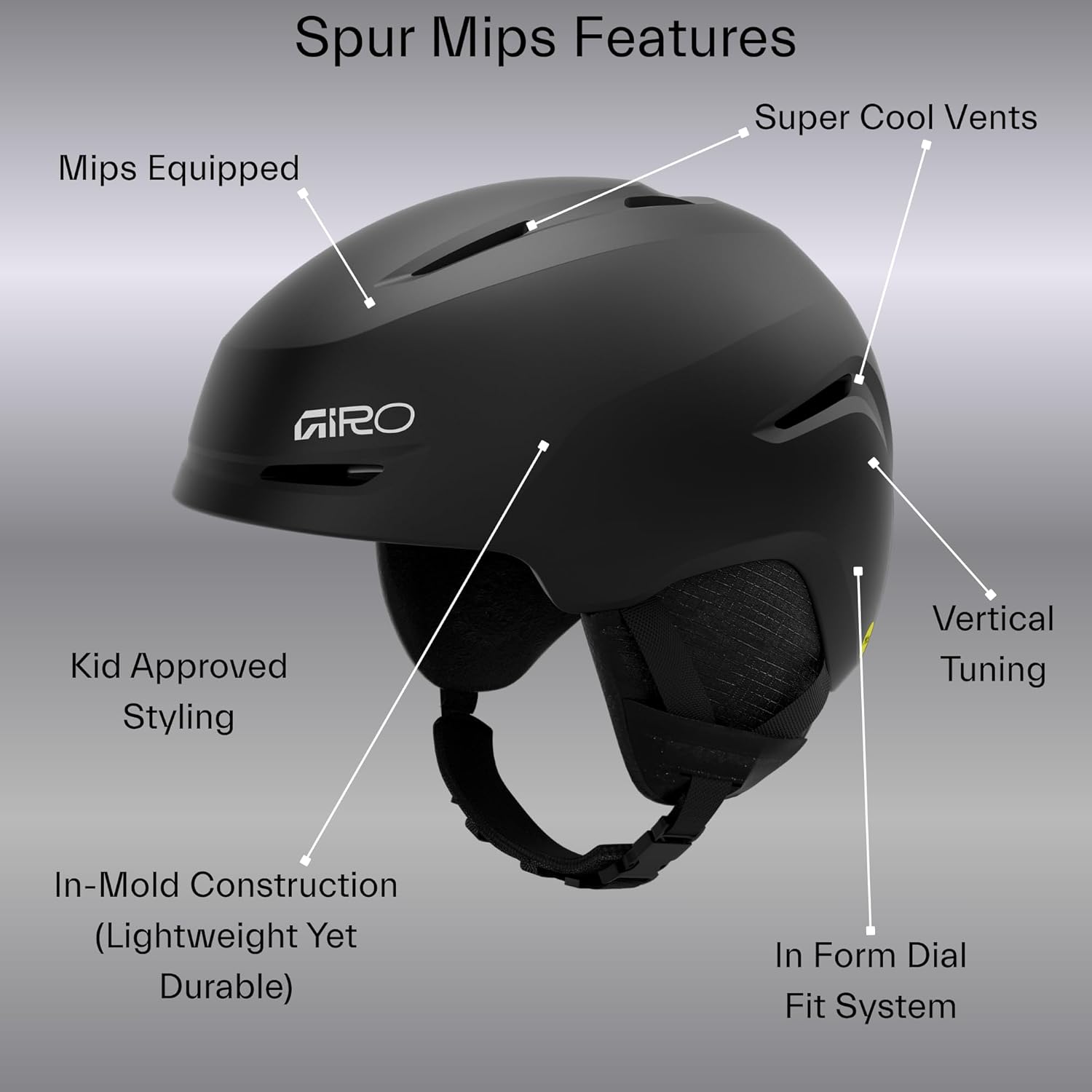 Giro Spur MIPS Kids Ski Helmet - Snowboard Helmet for Youth, Toddler, Boys & Girls - Image 3