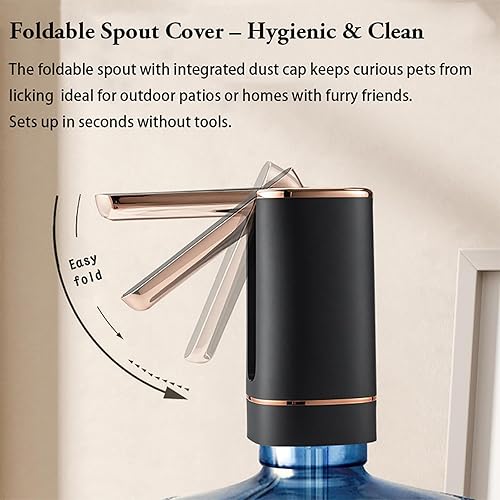 Miniatura 3 de Dispensador de agua portátil de 5 galones, carga USB automática manos libres con batería de 1200 mAh, plegable, funcionamiento silencioso, múltiples