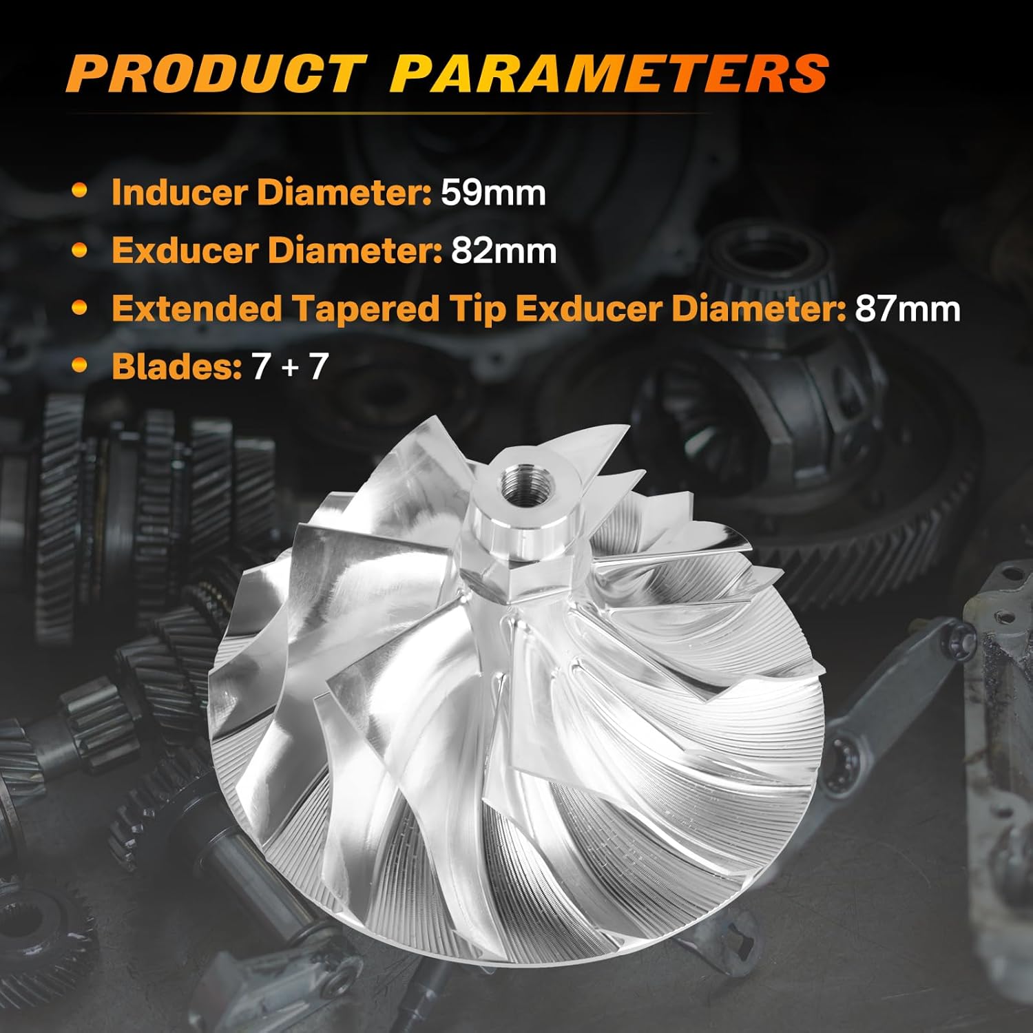 WW0360 GT37 Wicked Wheel 2 Billet Turbo Compressor Wheel Compatible with Ford F250 F350 Super Duty 6.0 Powerstroke Turbo Wheel 2003-2004 Power-stroke Diesel Billet Wick-ed Wheel 2
