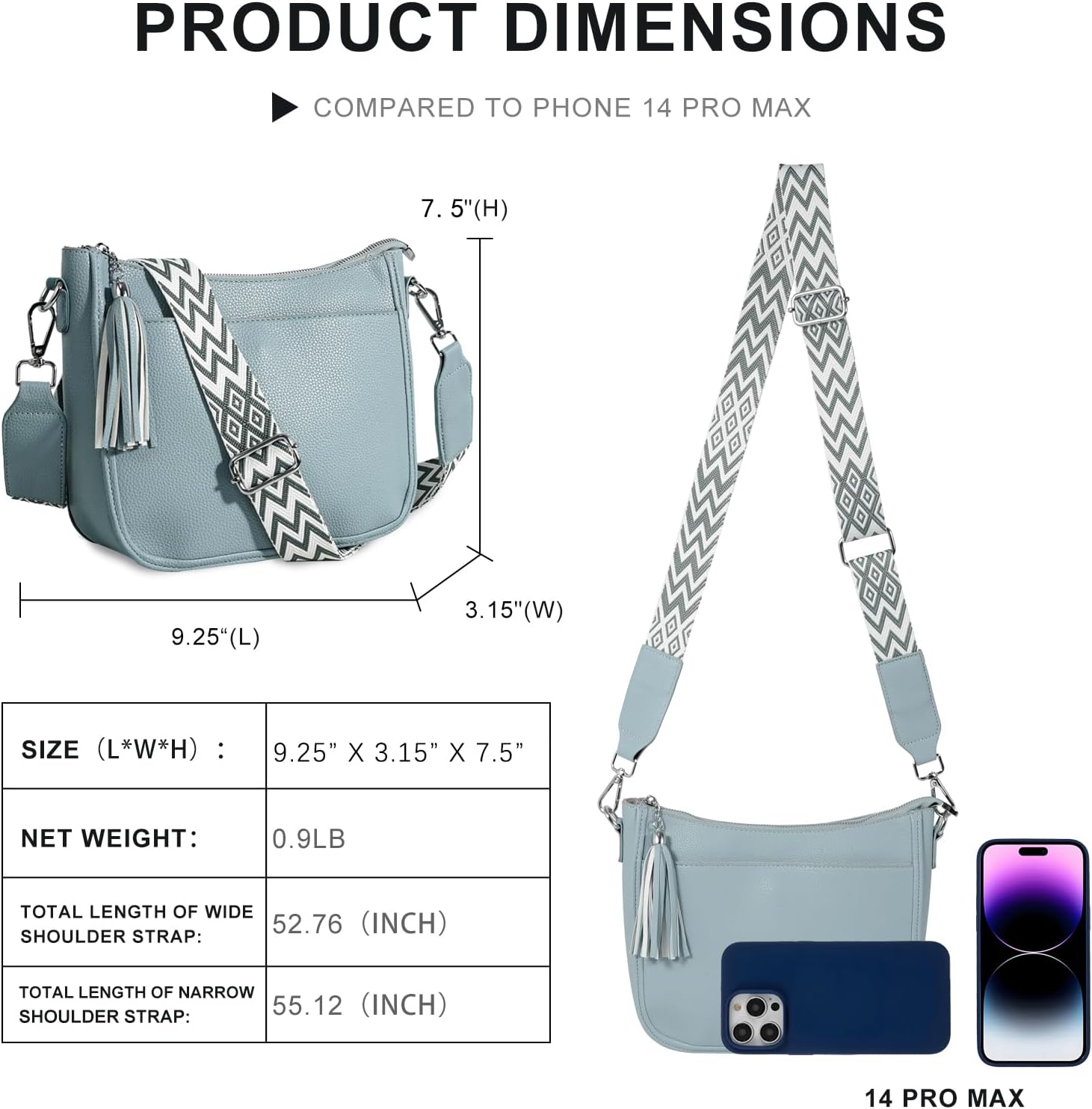 Crossbody Purse For Women, Vegan Leather Medium Crossbody Bag, Women's Crossbody Handbags For Travel With Tassel