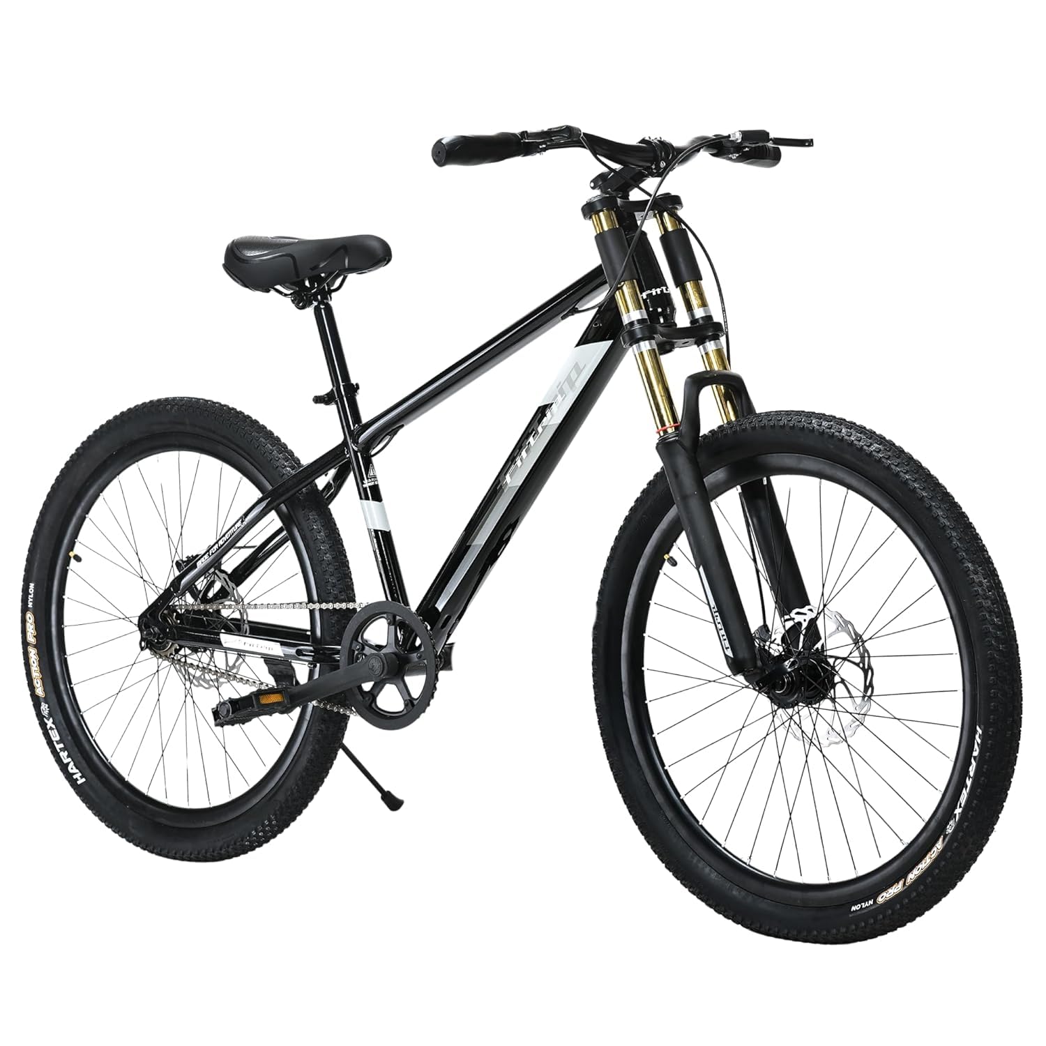 FitTrip Super Dominator Non Gear | 27.5 Inch Stunt MTB | Imported Double Crown Suspension | 180MM Jak 7 Dual Disk Brakes | Best Single Speed Stunt Cycle (Dark Edition)-picture-18