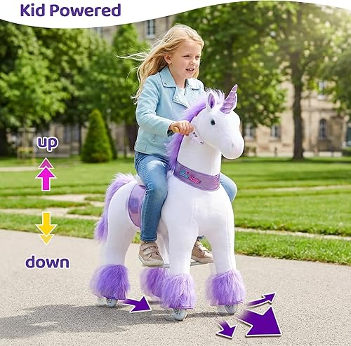 Miniatura 6 de PonyCycle Caballo grande de unicornio para niños grandes (con freno42.5 pulgadas de alturatamaño 5 para edades de 7 a 12 años), juguetes de