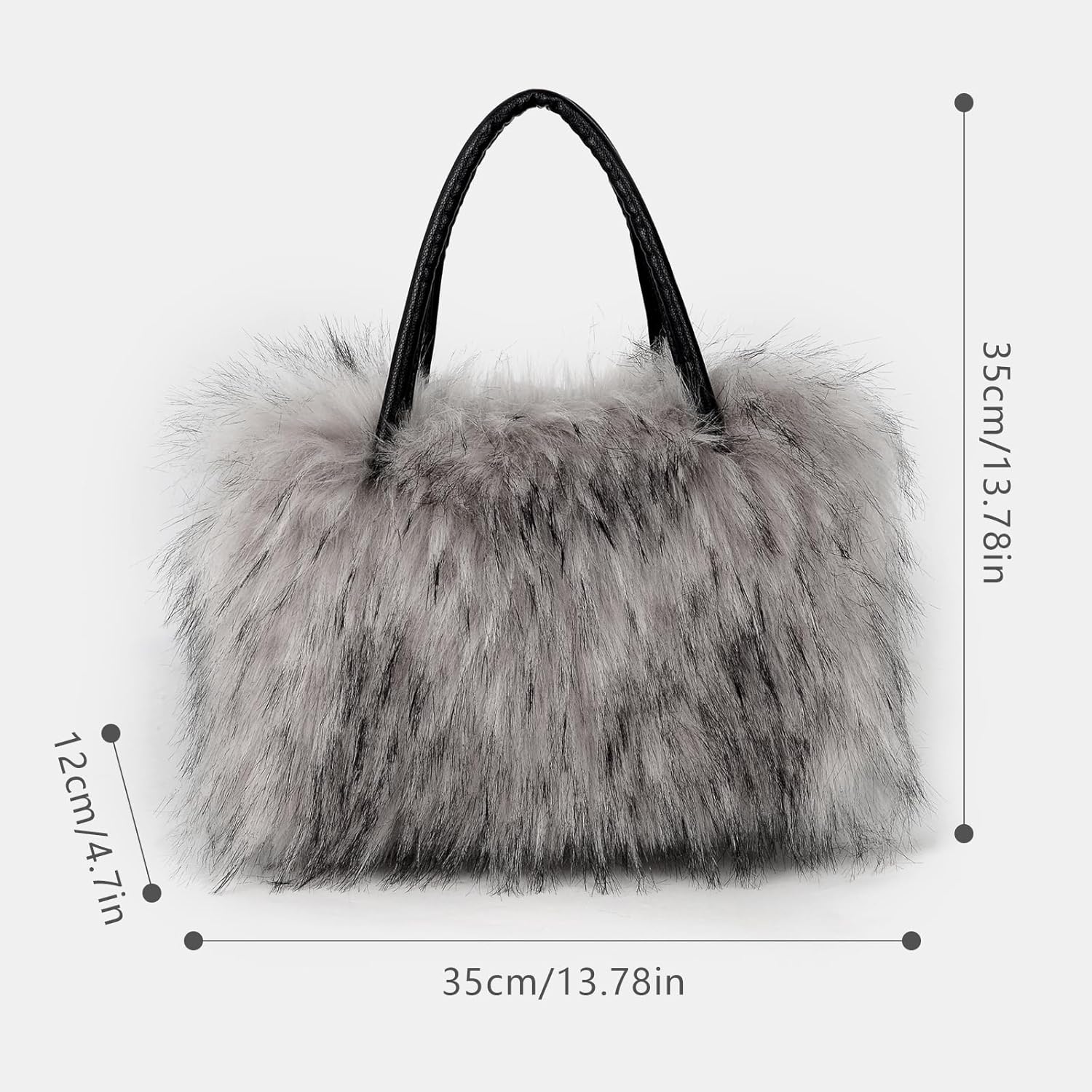 Women's Shoulder Handbags Faux Fur Tote Bag Fluffy Satchel Handbags for Women, Mom, Friend, Bridesmaids - Image 8