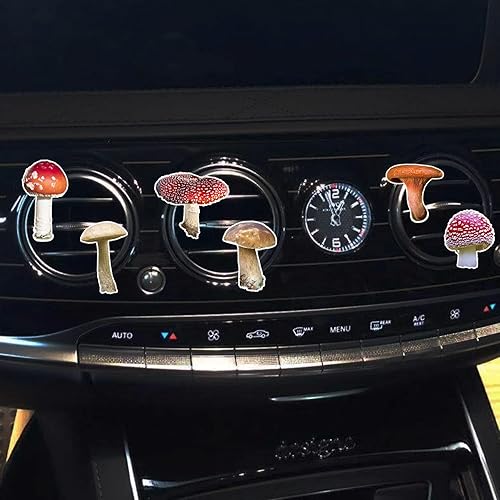 Miniatura 4 de 6 clips de ventilación de hongos, lindo taburete de seta para automóvil, ambientadores divertidos para difusor de automóvil, decoración interior del