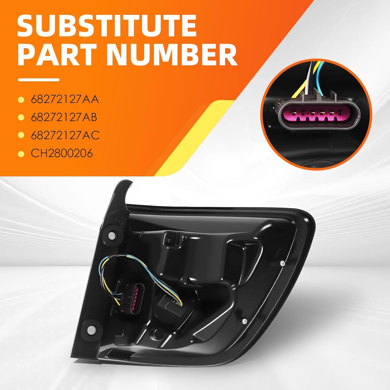 Driver Side Outer Tail Light Assembly Compatible with 2014-2025 Durango Rear Brake Lamp Taillight 68272127AB CH2800206 (Left)