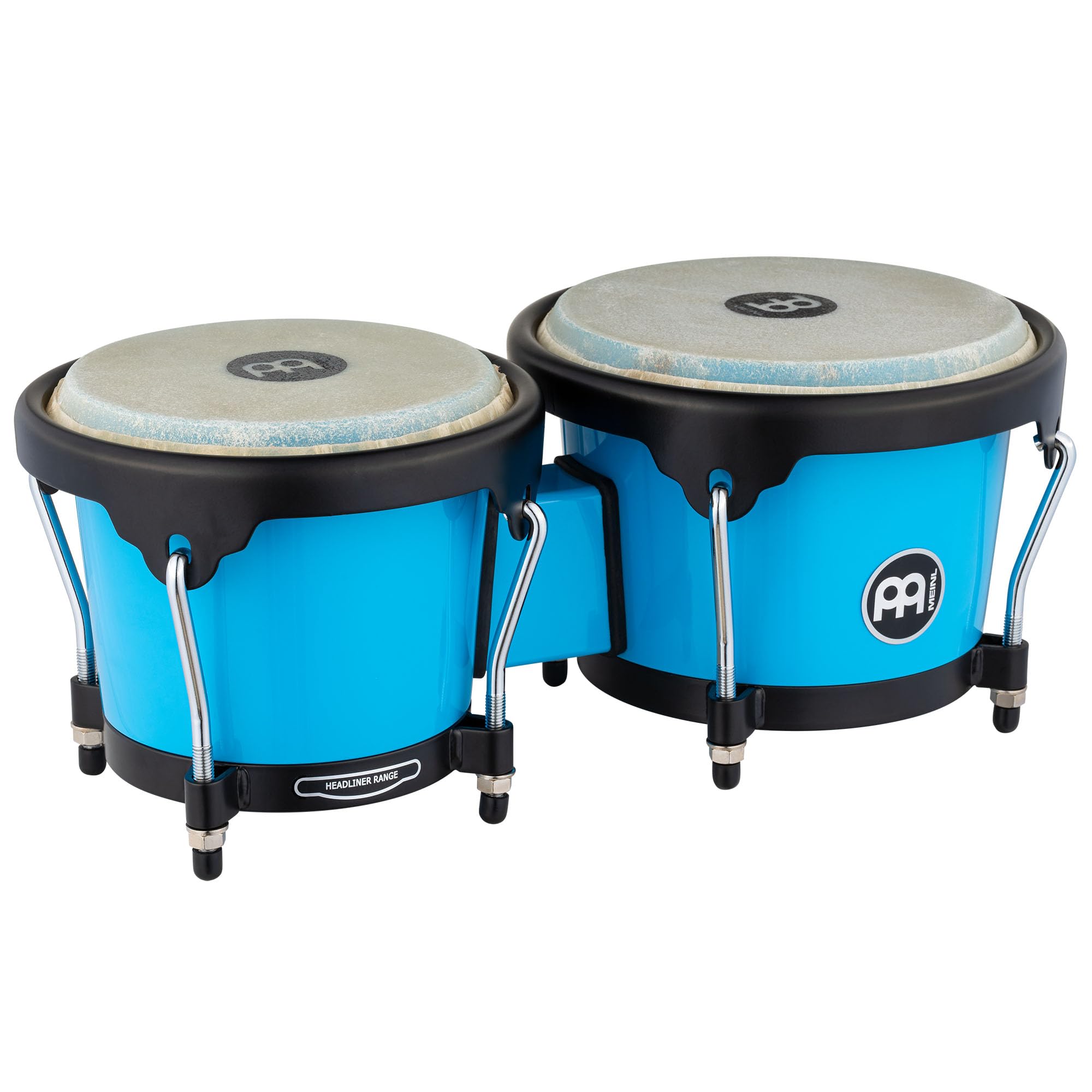 Meinl Percussion Bongos Journey Series - 2 Tamburi a Mano da 6.5 e 7.5 Pollici - Chiave Accordatura Inclusa - Plastica ABS, Blue (HB50GB)