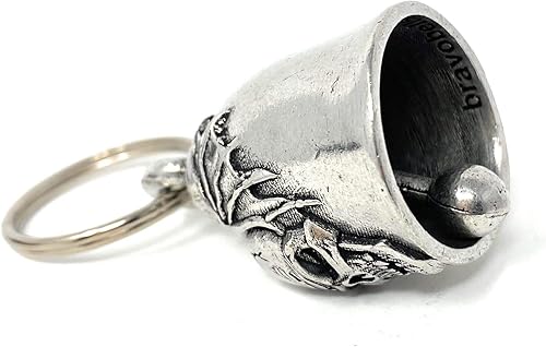 Miniatura 2 de Bravo Bells Campana de murciélago de calavera - Accesorio de campana de motociclista o llavero para buena suerte en la carretera