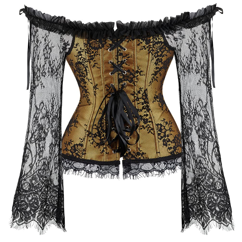 Hengzhifeng Corsetto con Maniche Bustino Corsetti Halloween Donna