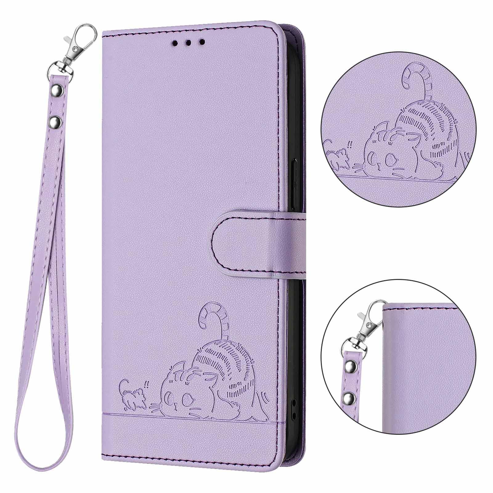 For Honor 400 Lite Global Tree & Cat Embossed Pattern Flip Leather Phone Case(Rose Gold