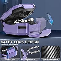 Vista 5 de Galafoki Fundas de fibra de carbono con bloqueo para Samsung Galaxy Buds FE (2023), Galaxy Buds 2 Pro Case 2022, Bud Pro 2021, Bud 2 2021, Bud Live