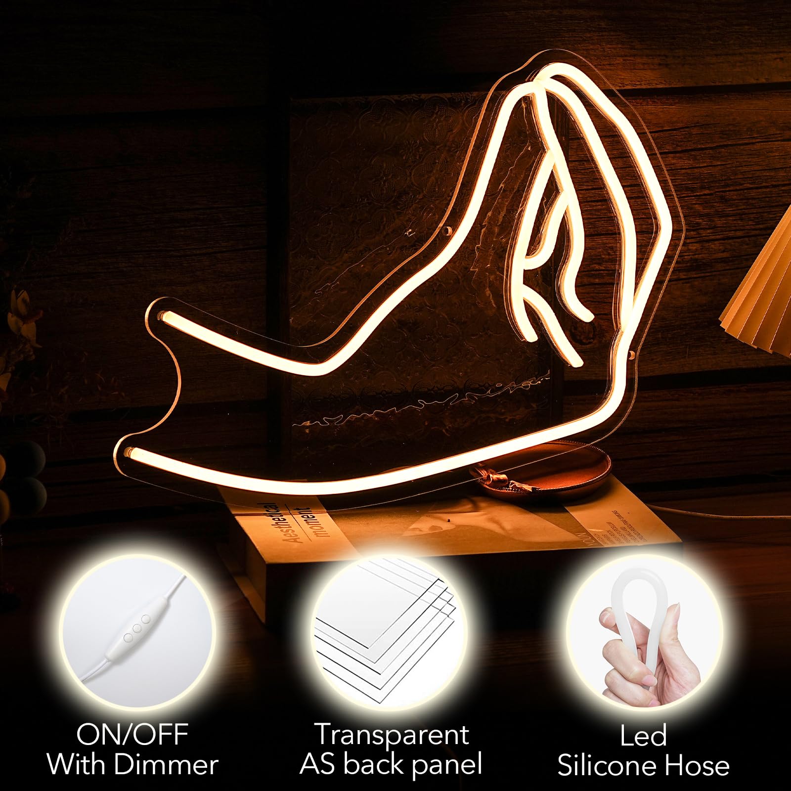 Italian Gesture Neon Sign, For Wall Decor, Warm White Signs USB