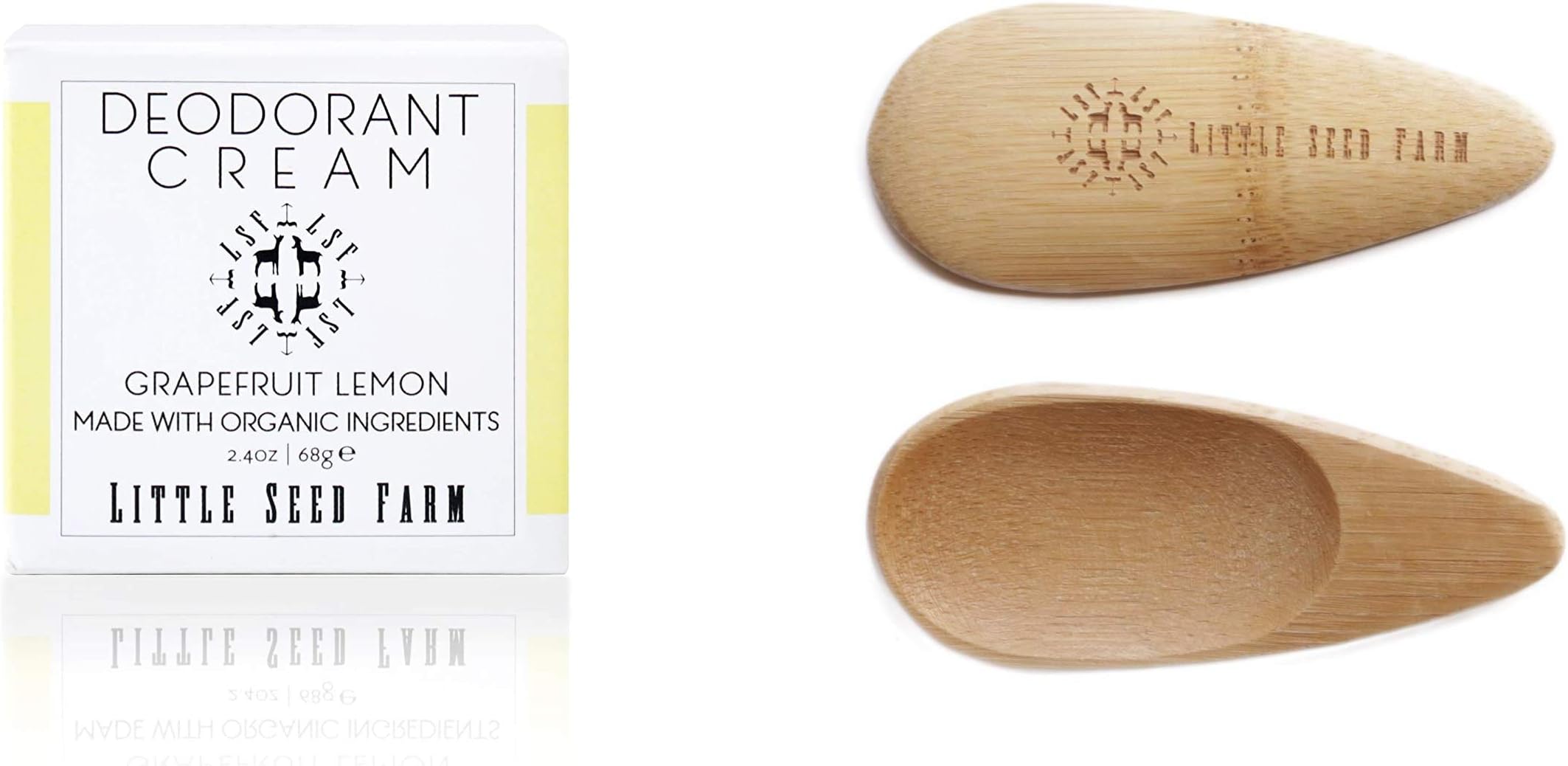 All Natural Deodorant Cream, Aluminum Free Deodorant for Women or Men, 2.4 Ounce - Grapefruit Lemon + Applicators Bundle