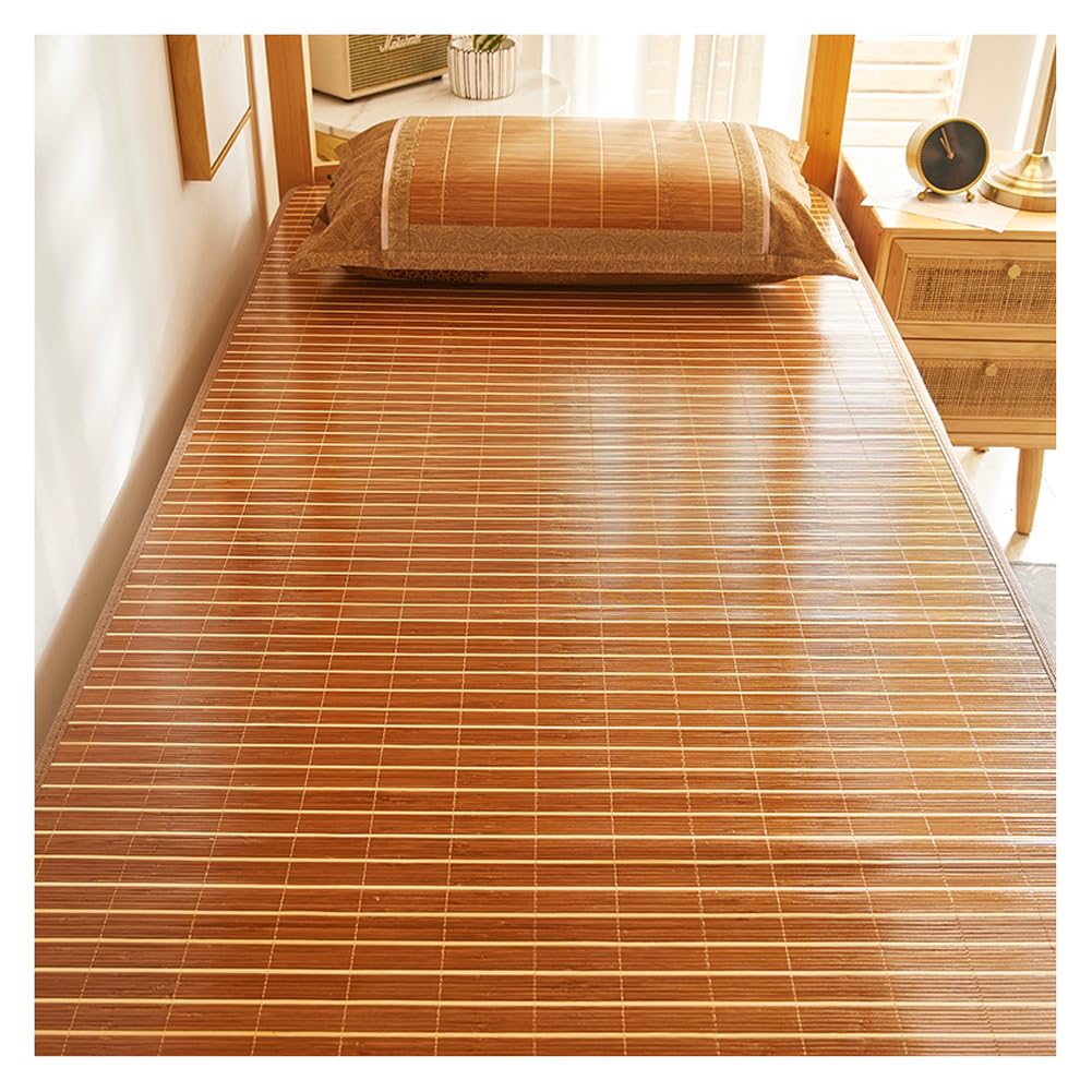 HYQOUKLR Rattan Mat Bed, Bamboo Summer Cooling Sleeping Mat with Rattan Pillowcase Multicolor Multiple Sizes(A,80CMX190CM)