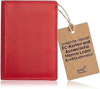 Josephine Osthoff EC-Karten und Ausweisetui Herren Leder Kreditkartenetui Kartenetui Damen RFID-Schutz Slim Wallet Card case mit Geldscheinfach (935)