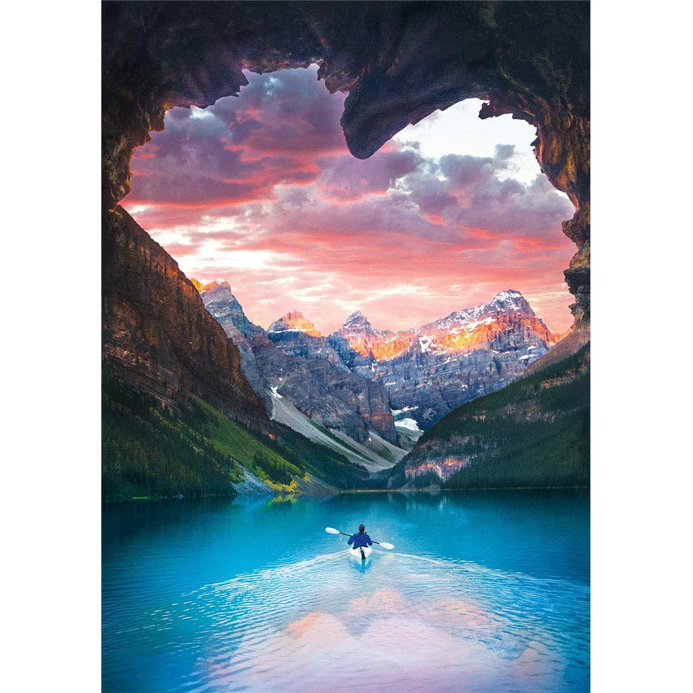 DIY 5d Diamond Painting Kits for Adults Full Drill Valley Canyon Diamond Painting by Number Kits Rowing in Lake Scenery Crystal Rhinestone Diamond Dotz Arts Craft for Home Wall Decor Gift 12×16in