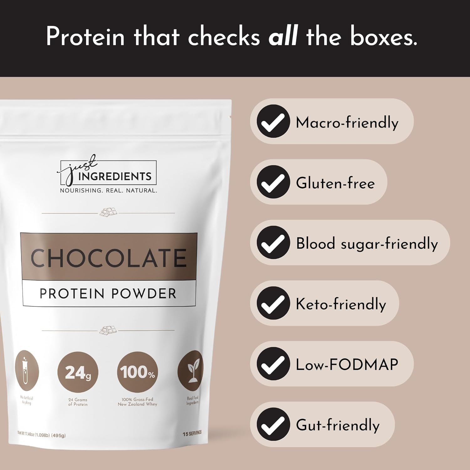 Checklist of dietary compatibilities for JUST INGREDIENTS Protein Powder