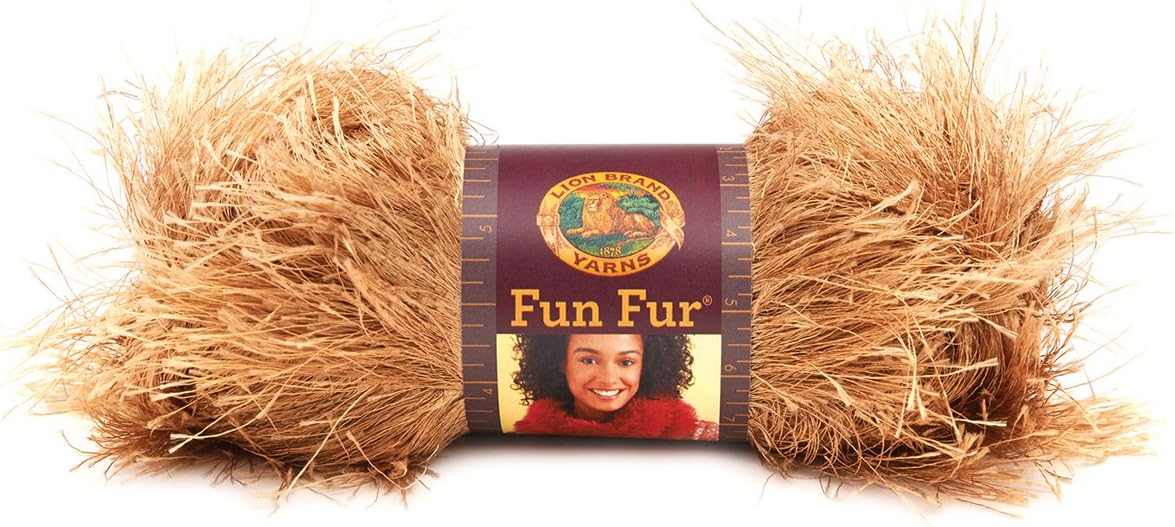 Lion Brand Yarn 320-171 Fun Fur Yarn, Amber