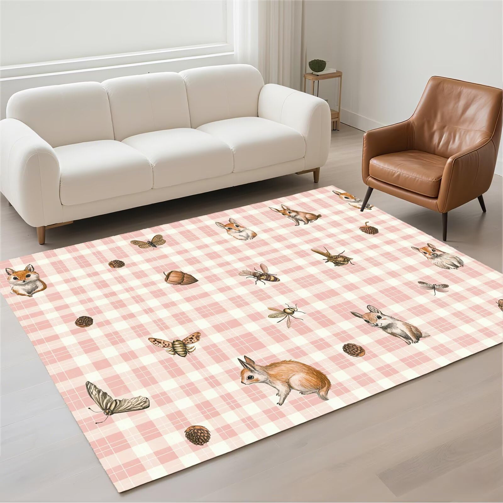 Tapis salon imperméable 120x180cm lavable et moderne en pile bouclée